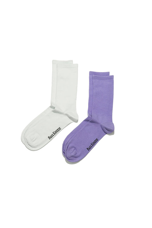 2-Pack Patterned Unisex Socks - Eco Characters - Purple Sky