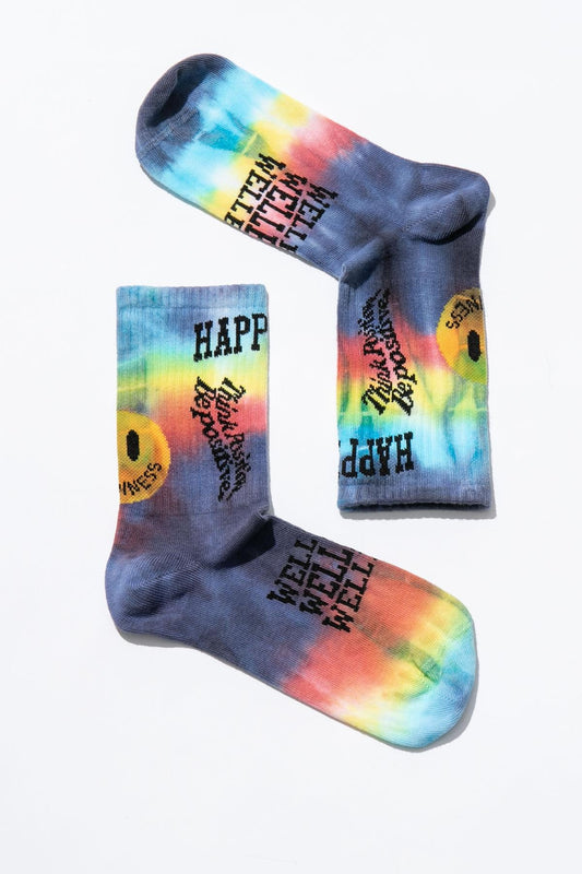 Smile-Dye Unisex Tie-Dye Seamless Tennis Socks - Happiness