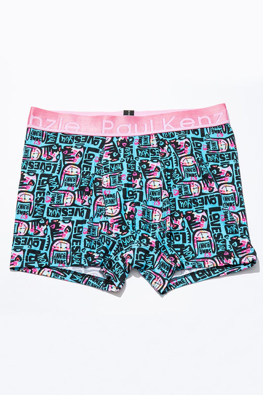 Unique Effect Patterned Men's Boxer - Love Bunny