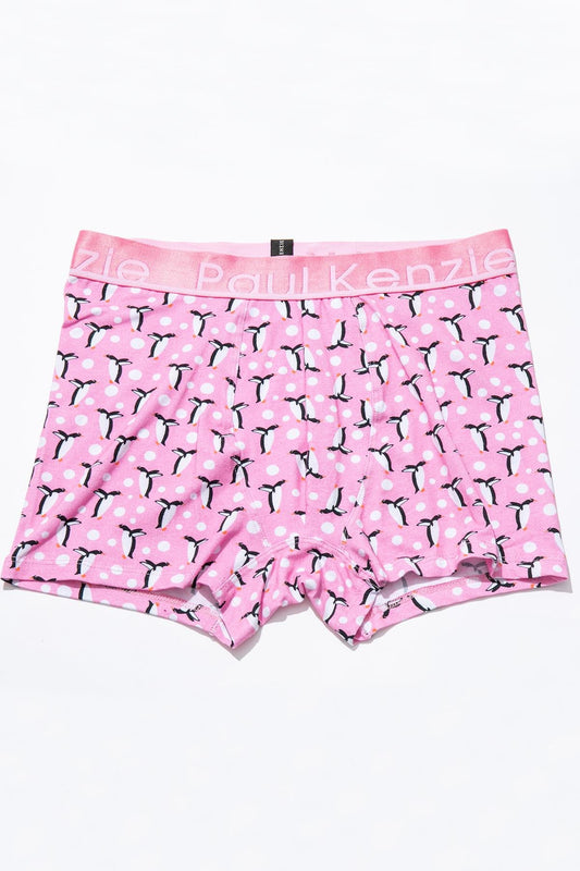 Unique Effect Patterned Men's Boxer - Penguin